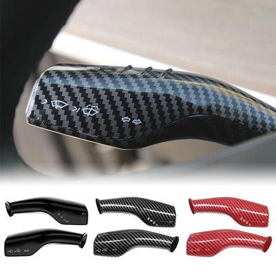 1 Pair Carbon Fiber Steering Wheel Whift Protection Cover For Tesla Model 3 Y ABS Car Column Shift Knob Cover Decor For Tesla