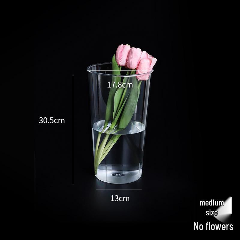 Secchiello Acrilico Risveglio di Fiori: Vaso quadrato grande trasparente per fiori freschi e composizioni