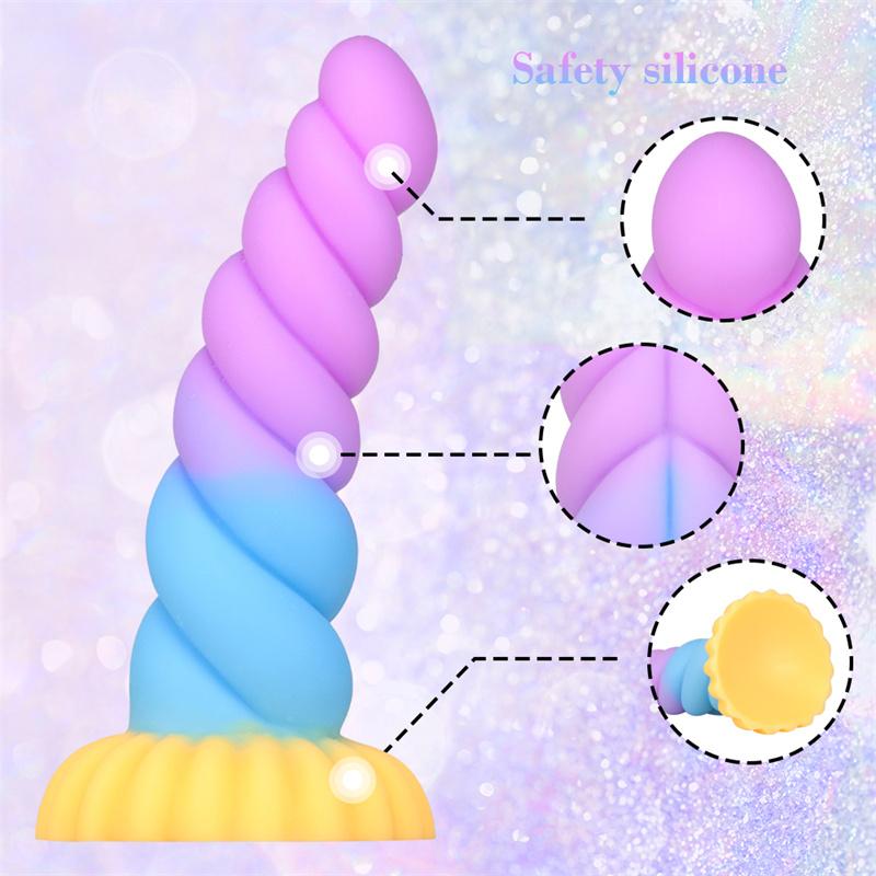 Weibliche Twist Anal Plugs geformt Silikon Penis weiche Farbmischung Simulation Masturbation Gerät Sexspielzeug