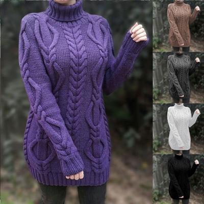 Women's Fashion Plus Size Knitted Jumpers Sweater Turtleneck Warm Pullover Sweater