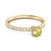 Lemon Quartz Round Soliatire Ring -925 Sterling Silver Gold Vermeil