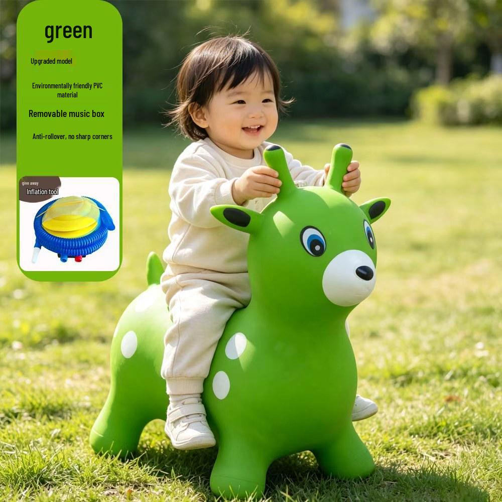 Musical Inflatable Bouncing Deer Horse Toy for Kids
