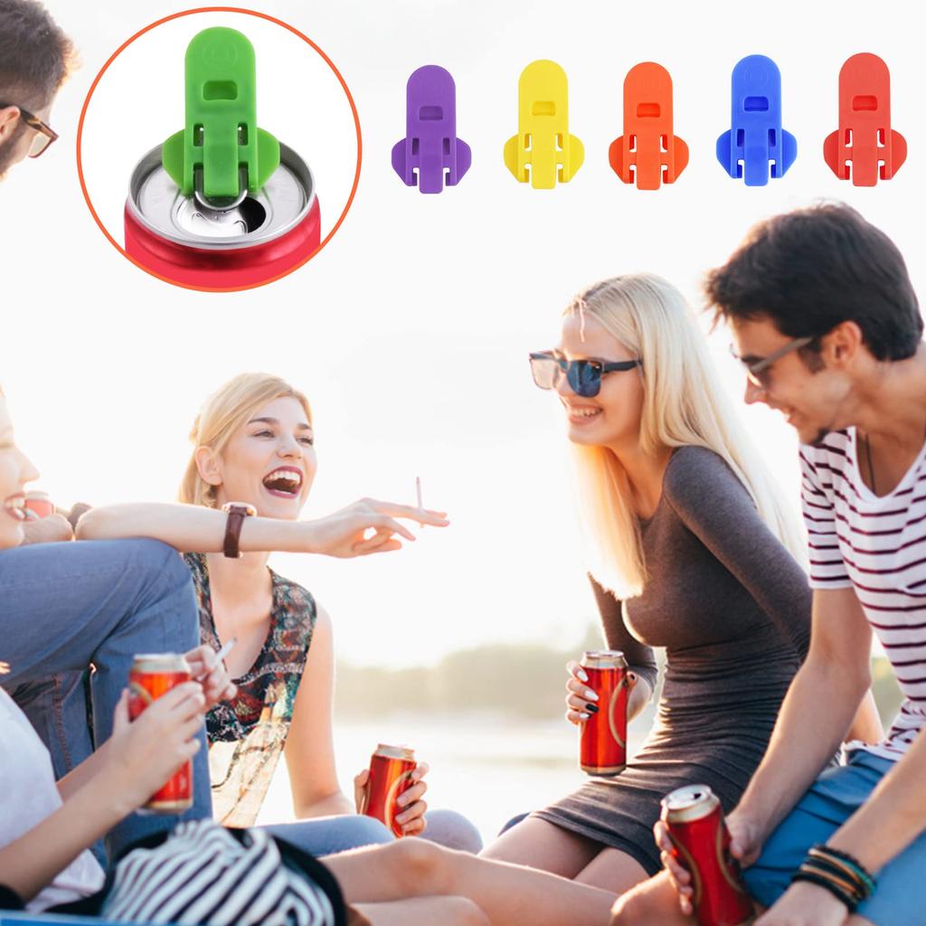 6 Pcs Manual Easy Can Opener Soda Beer Can Opener Beverage Can Top Ring Opener Tool Leakproof Soda Can Cover Can Pop Coke Beer