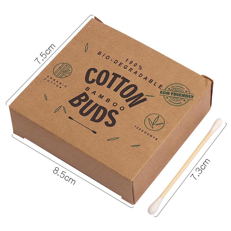 Jednorázové oboustranné vatové tyčinky na líčení a čištění uší - 100 kusů Přenosný nástroj