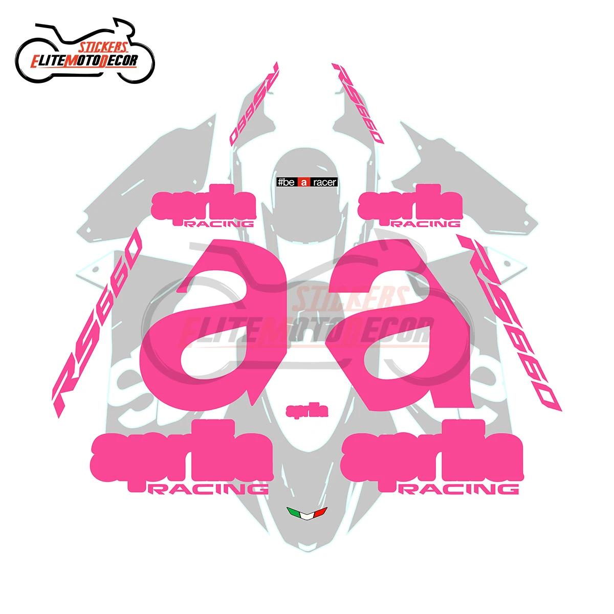 Motorcycle Fairing Shell Sticker Decal Customized Line Hollow Full Car Logo decals kit For Aprilia RS660 RS 660 розовый