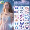 New Colored Butterfly Ins Style Tattoo Stickers Waterproof Arm Advanced Stage Performance Makeup Face