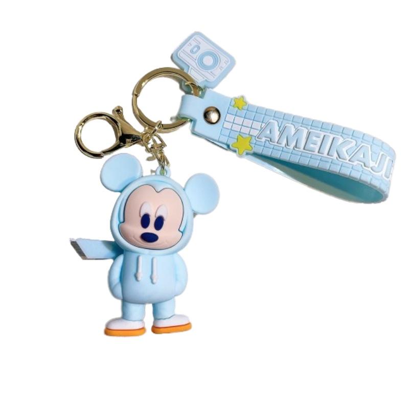 Cute Cartoon Pvc Keychain With Classic Mickey And Minnie Design