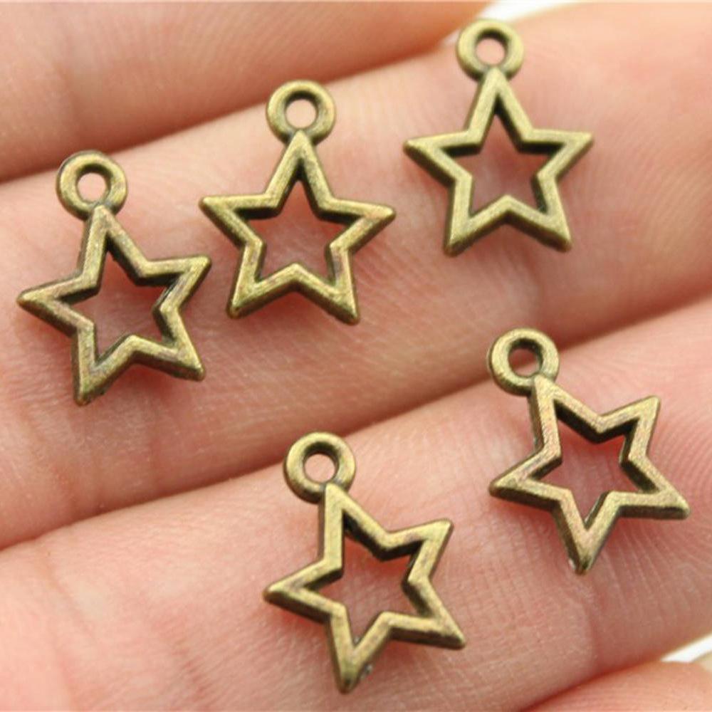 40pcs Charms Star Handmade Pendant Making Fit Vintage Tibetan Silver Color Antique Bronze Plated DIY For Bracelet Necklace