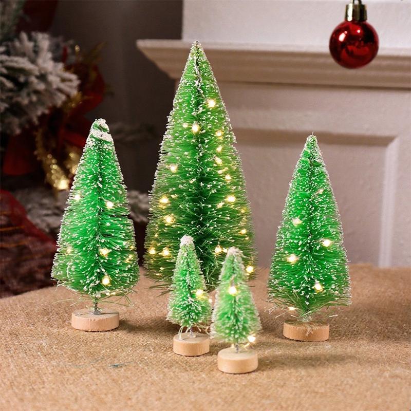 8pcs Artificial Mini Christmas Pine Tree Muliti Size Colorful Trees for Xmas Home Desktop Ornaments Noel Party Table Decoration