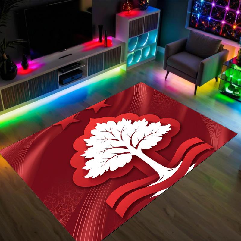 Nottingham Forest Design Kristall Samt Teppich Gemütlich Nicht?Rutschfester Teppich mit Aufdruck für Schlafzimmer Wohnzimmer Eingang