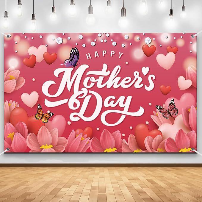 Temu Flowers Mother's Day Party Celebration Decorative Background Cloth Courtyard Decoration