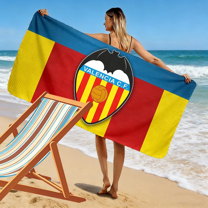Valencia Club de Fútbol Print Beach Towel, Large Soft Quick Dry Towel for Beach Camping Swimming