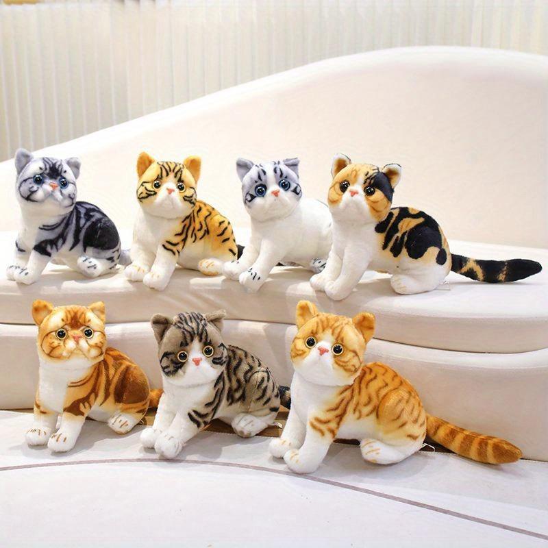 Stuffed Lifelike Cats Plush Toy Simulation American Shorthair Cute Cat Doll Pet Toys Home Decor Gift
