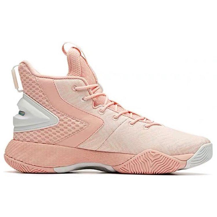 Anta Crazy 3 Solid Color Cushioning Thermal High Top Basketball Shoes Men's Pink 11941606-9