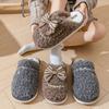 New winter women's wool roll butterfly cotton slippers warm indoor home non-slip fluffy slippers