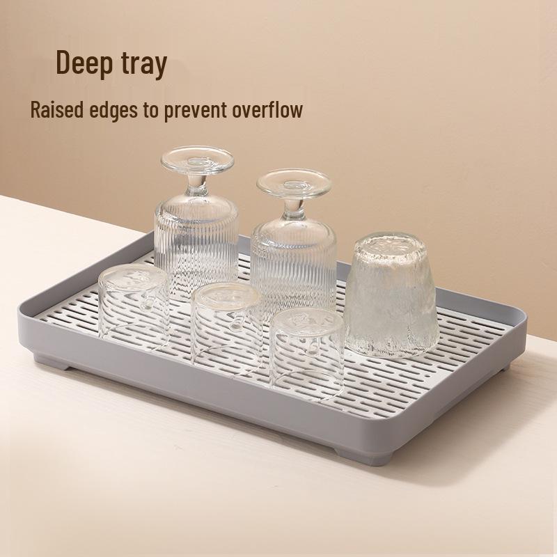 Double-Layer Kitchen Draining Tray - Tea Cup & Chopsticks Holder