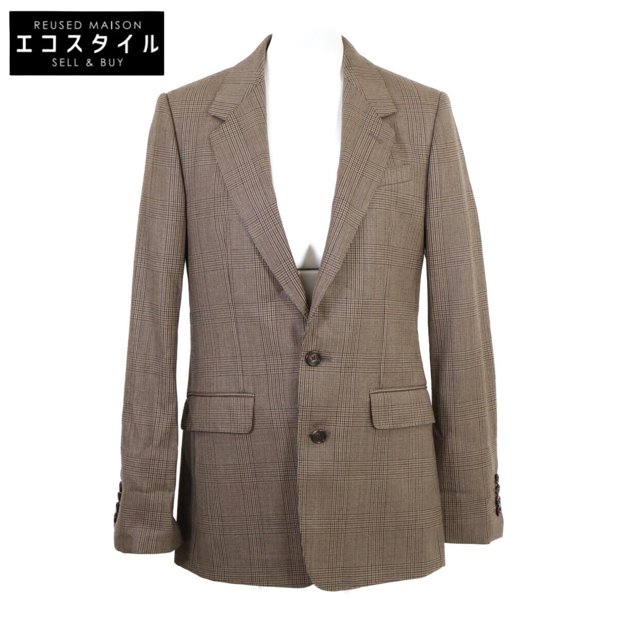 

CELINE [Excellent Condition/Domestically Authorized] 2V742814K Glen Check Tailored Jacket Jacket 36 BrownUsed