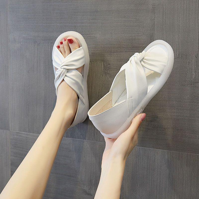 

Женские однотонные нескользящие сандалии, женские удобные туфли на низком каблуке для беременных, римские тапочки на желе на подошве, обувь 39 белый