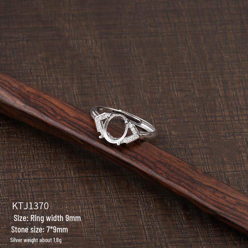 Suport inel unisex din argint sterling 925 pentru incrustații DIY cu turcoaz sau ceară de albine, design ajustabil