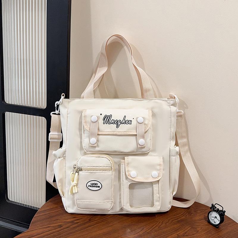 College Style Female College Student Large-capacity Contrasting Color Computer Travel Bag Lightweight Shoulder Messenger Bag Leisure Bag