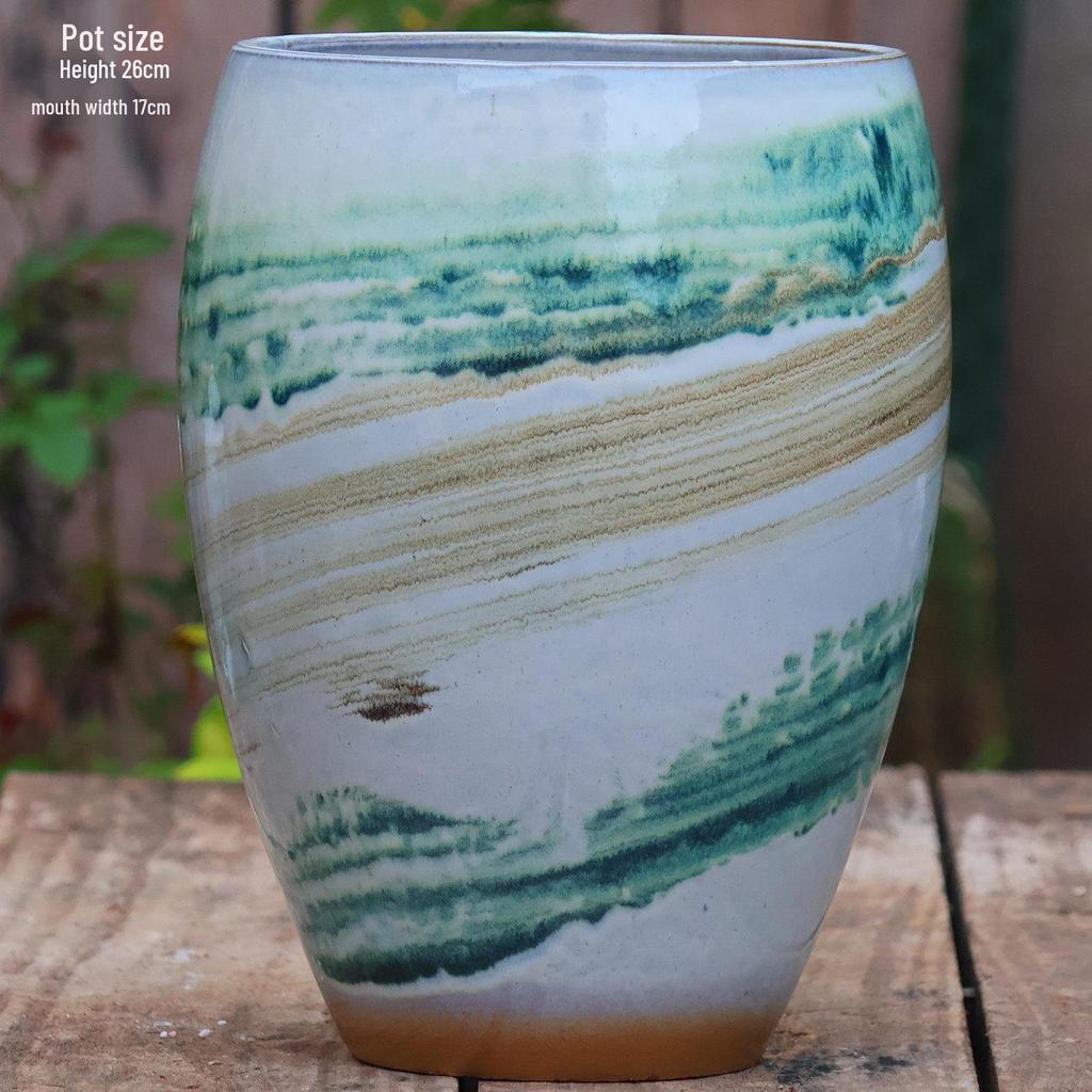 Extra Large Ceramic Pottery Flower Pot for Indoor Green Plants, Coarse Pot Ideal for Monstera and Other Large Plants