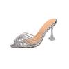 Fashion Pointed Toe Transparent High Heels Women's New Summer Fashion  Baotou Shallow Rhinestone Stiletto High Heel Sandals