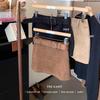 Plus Size Retro High Waist Brown Mini Suede Skirt for Women - Slim Fit, Hip-Hugging, Spring/Autumn Style