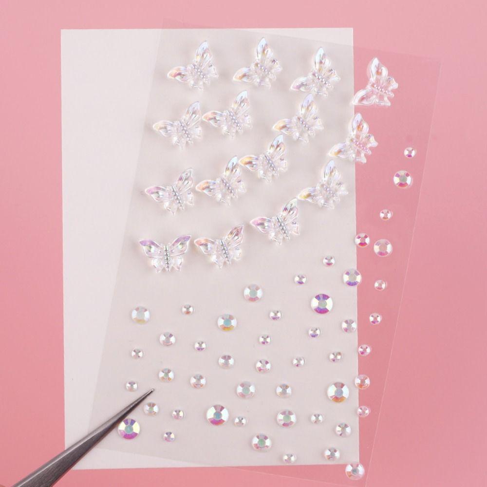 

Graceful Rhinestone Stickers Stereo Butterfly Disposable Tattoo Fashion Eyes Shadow Crystal Party Style B