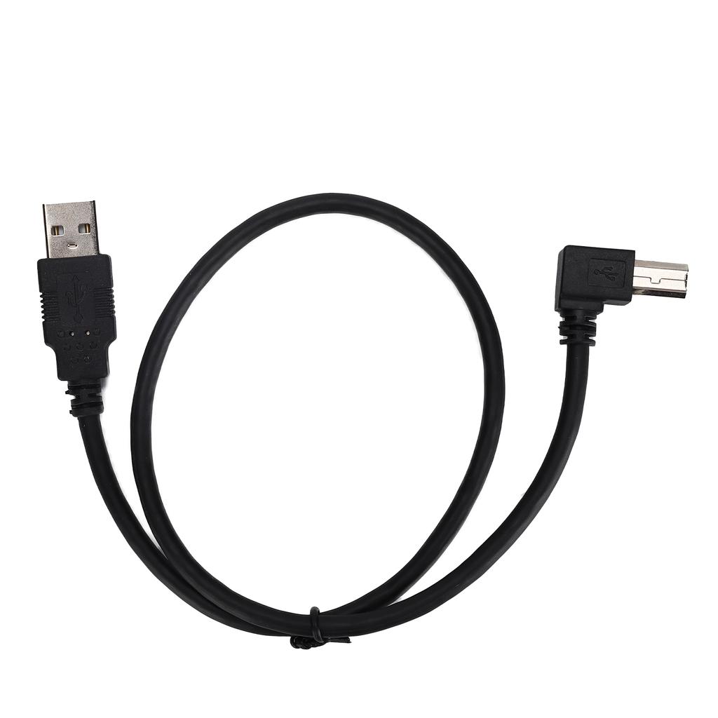USBA to USBB Male Conversion Cable Cord Right Angle Connection Adapter Cable 0.5m Black