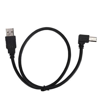 USBA To USBB Male Conversion Cable Cord Right Angle Connection Adapter Cable 0.5m Black