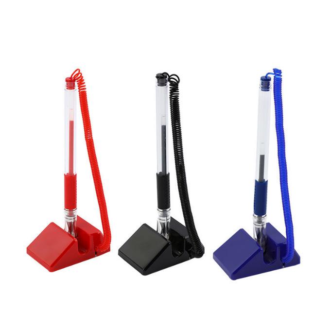 

Клейкая шариковая настольная ручка с защитным шнурком и держателем для офисных или приемных стоек.