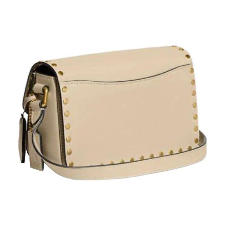 Coach Studio 19 Lock Flap Crossbody Bag With Studded Decoration Women Crossbody Bag Ivory CC384-B4IY