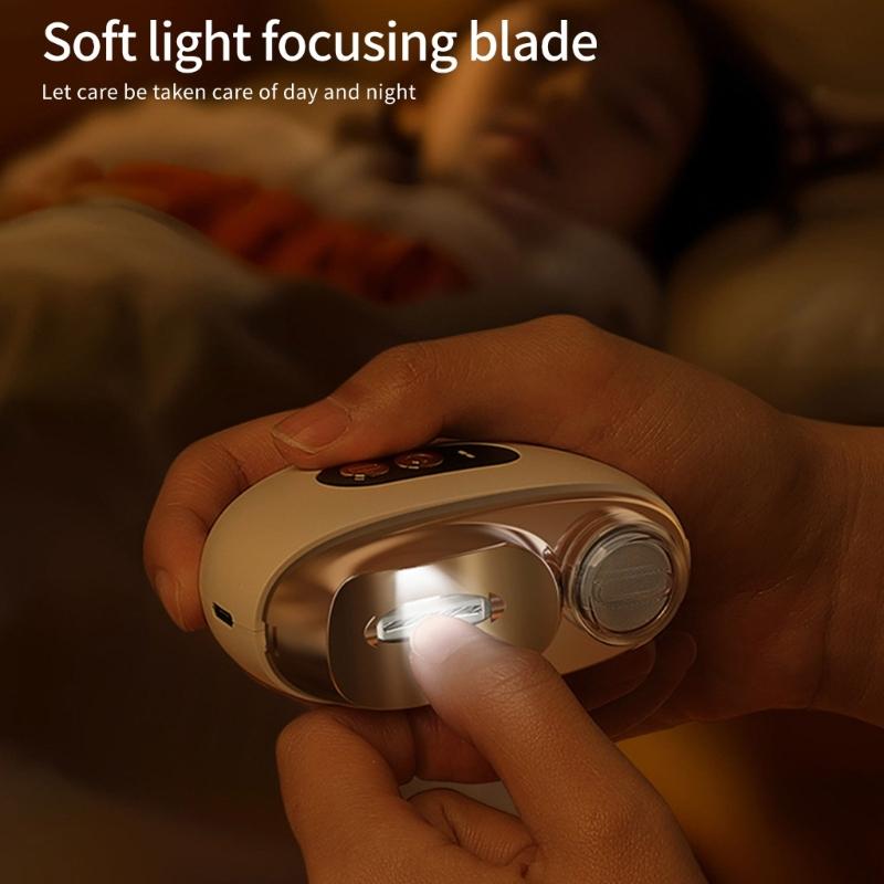 Automatic Nail Trimmer and Polishing Tool Built In LED Light USB Rechargeable Portable Design for Differernt Ages