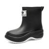 Lightweight outdoor short rain boots women's fashion simple waterproof overshoes velvet rubber shoes warm fashion rain shoes women