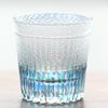 Sky Blue Edo Kiriko Japanese Style Whiskey Glass Tumbler 11 Oz Old Fashioned Glasses Sky Blue Hand Carved  In Gift Box