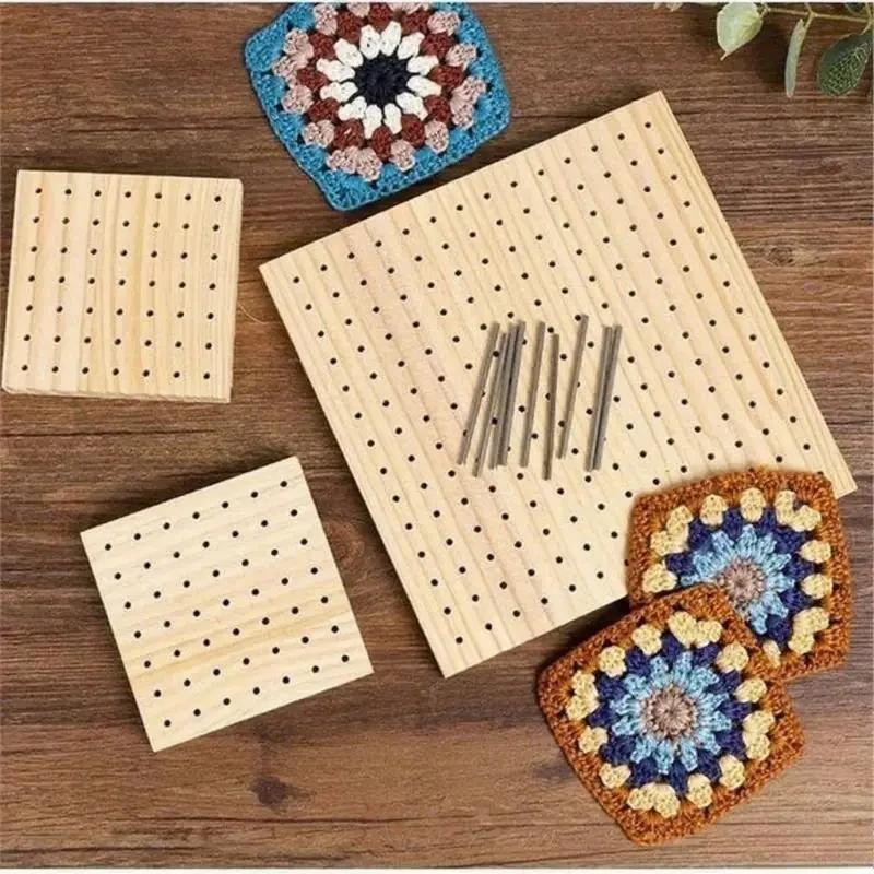 A Top Quality Crochet Blocking Board with Pins, Grid Crocheting and Knitting Project Accessory for Enthusiasts | Wooden Gift