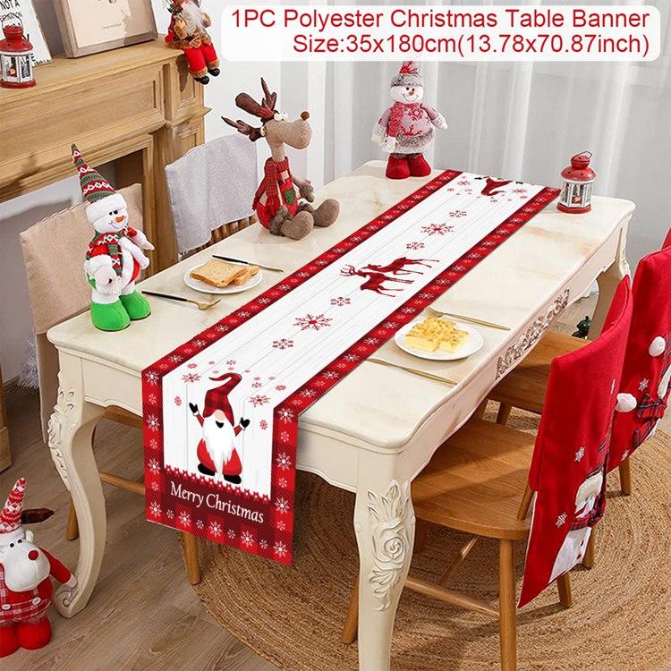 Christmas Table Runner Merry Christmas Decoration for Home 2025 Tablecloth Xmas Ornament Navidad Natal Noel New Year Gift 2025