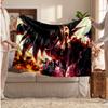 Goku Printed Flannel Blanket, Skin Friendly Warm Throw for Indoor Couch Bed Daily Use