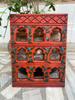 Hand Painted Wooden Jharokha Frame: Antique Indian Wall Decor