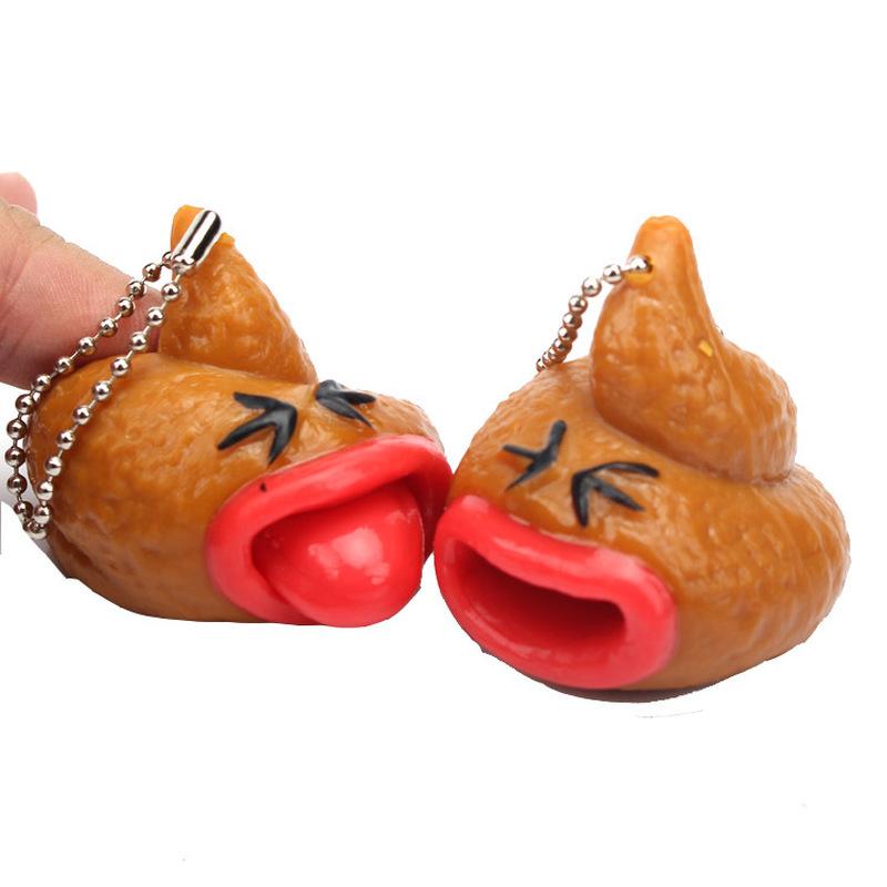 Buy Tongue Out Poop Keychain Creative Tricky Squeeze Novelty Vent Children's Toys