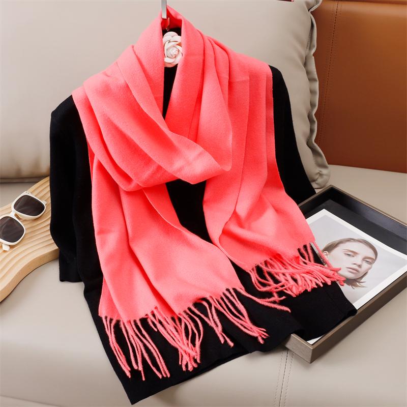New Winer Warm Cashmere Scarf for Women Fashion Solid Thick Blanket Pashmina Shawl Wrap Female Bufanda Echarpe Foulard