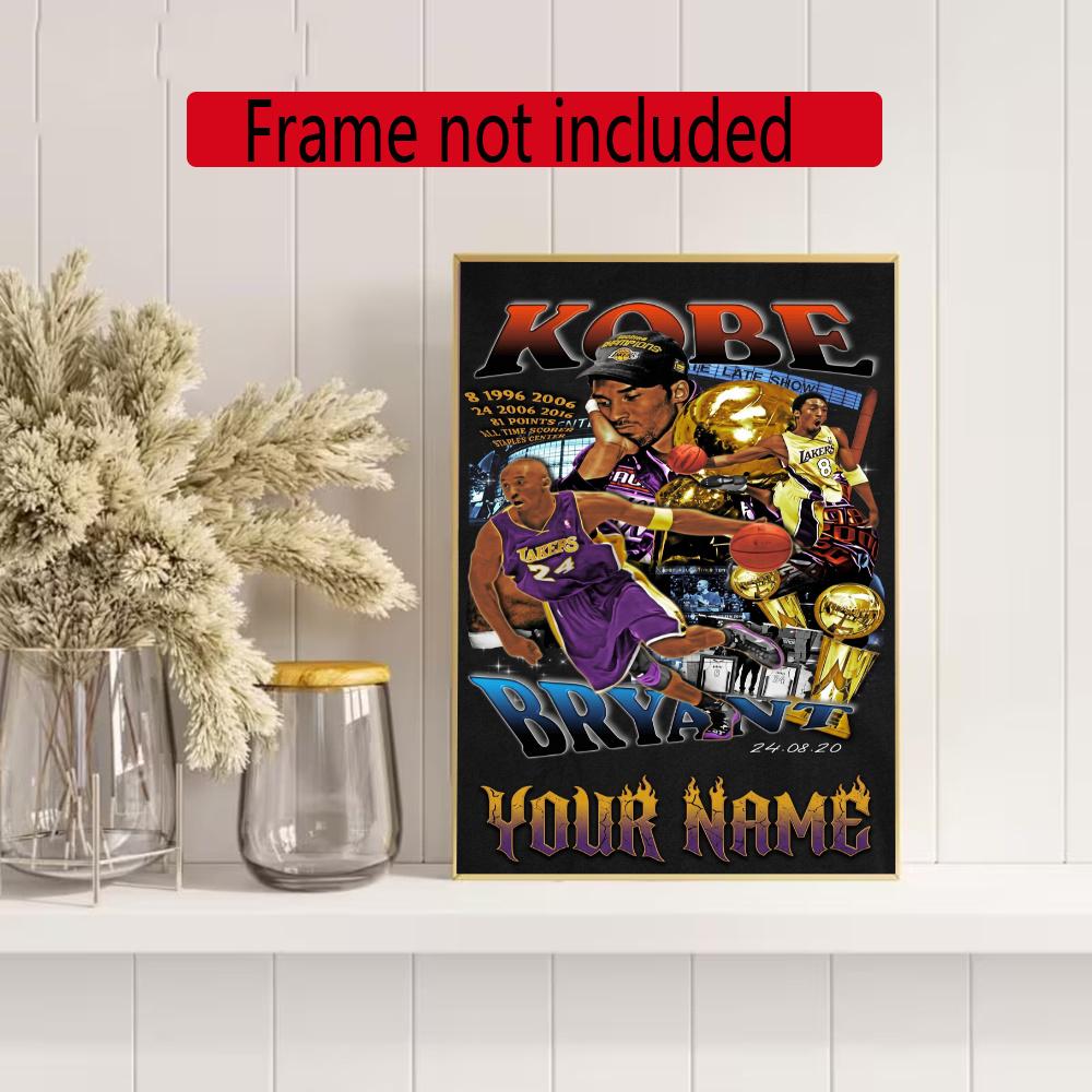 Kobe Personalized Name Round Diamond Painting Kit Diamond Embroidery Painting Rhinestones Mosaic Frameless Handwork Decoration Arts