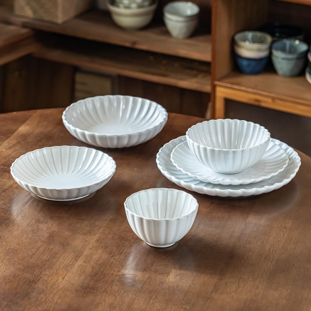 Bowl Household High-End Tableware Set Ceramic Plate Rice Bowl Large Plate Solid Color Dining Plate Hotel Commercial Noodle Bowl