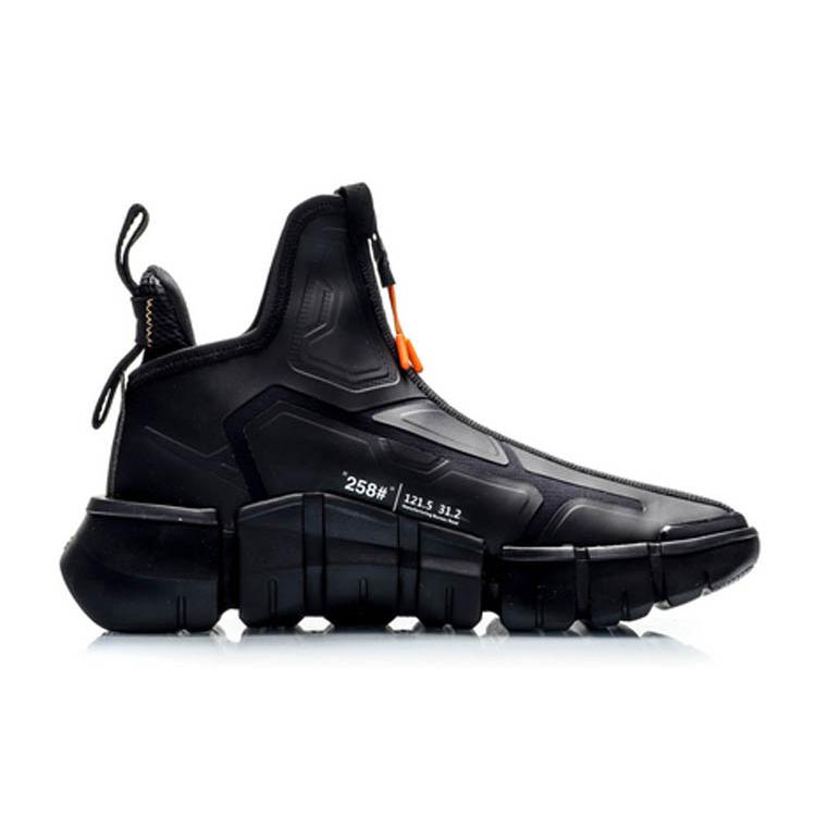 Zapatillas de Baloncesto Li Ning CF Antideslizantes Resistentes a la Abrasión de Caña Alta para Hombre Color Negro AGBP101-2