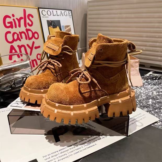 Женские ботильоны на платформе, на среднем каблуке, дизайнерские, зимние модные ботинки, новые спортивные ботинки челси 35