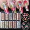 10 rullar blomma ros nagelfolier för transferpapper blommig sliders fjäril nagelkonst klistermärken dekal nagelkonst dekorationer