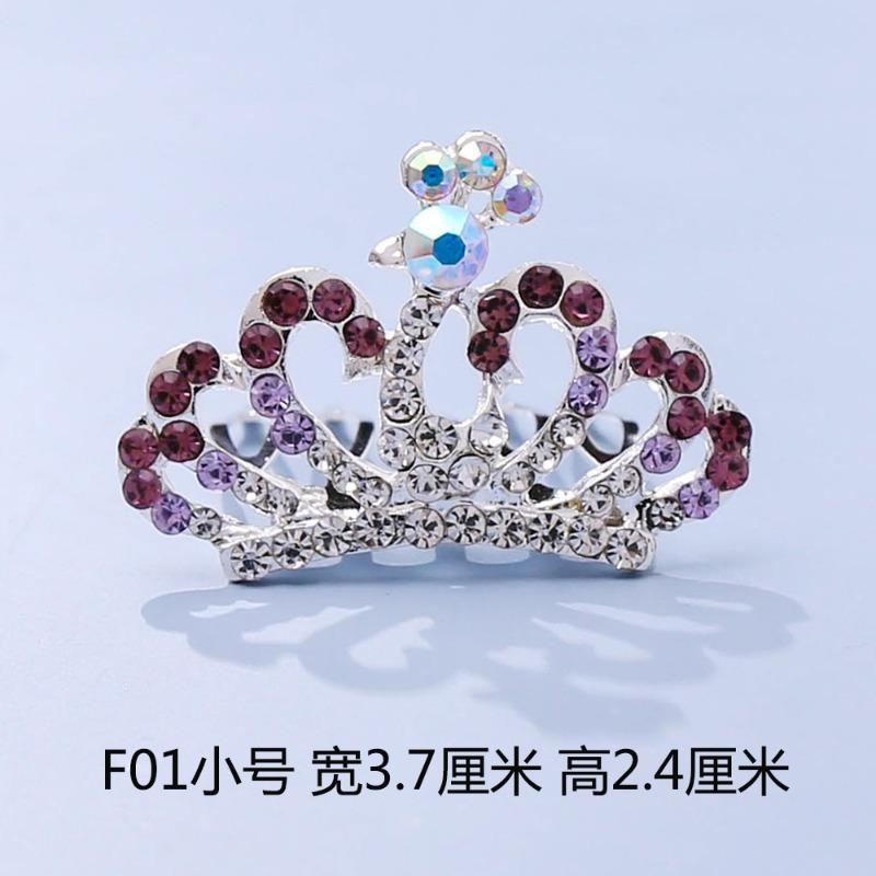 Crown Tiara Children's Princess Rhinestone Crown Hair Comb, Little Girl Birthday Gift Baby Hair Accessories Comb Accessories