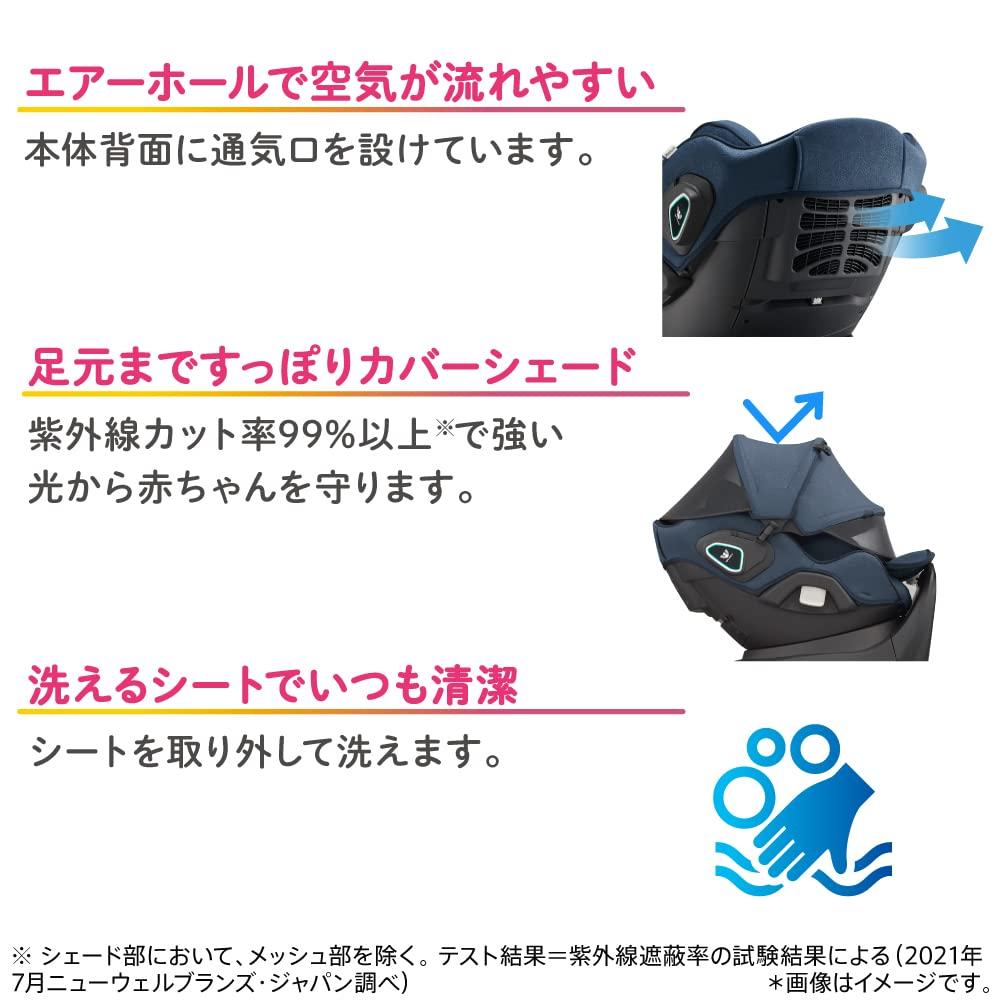 Aprica 2119660 Kindersitz ISOFIX Fest Mamorilla Drehbar Kompaktbett Typ R129 Kompatibel (Cape Marine)