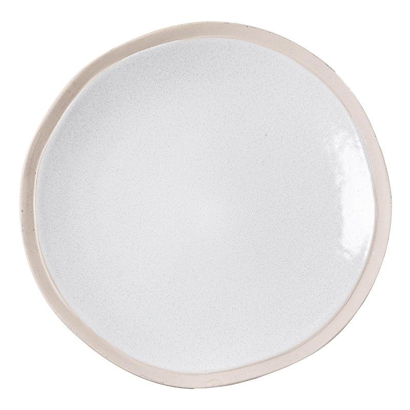 Japanese Plate Household Ceramic Plate Special-Shaped Stroking Large Plate Tableware Plate Restaurant Hotel Commercial Western Plate