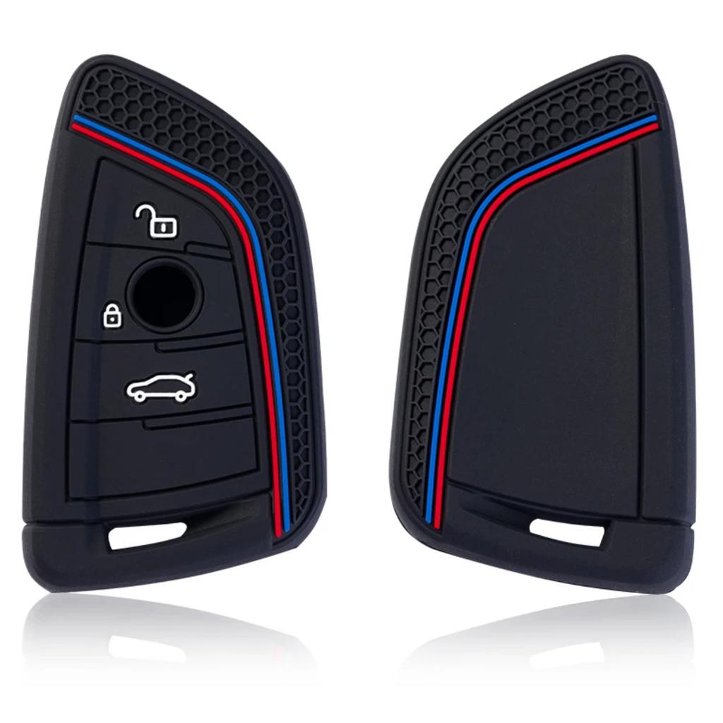 Silicone Car Remote Key Case Cover Shell For BMW X1 X3 X4 X5 X6 F15 F16 G30 3 5 7 Series G11 F48 Accessories Keychain